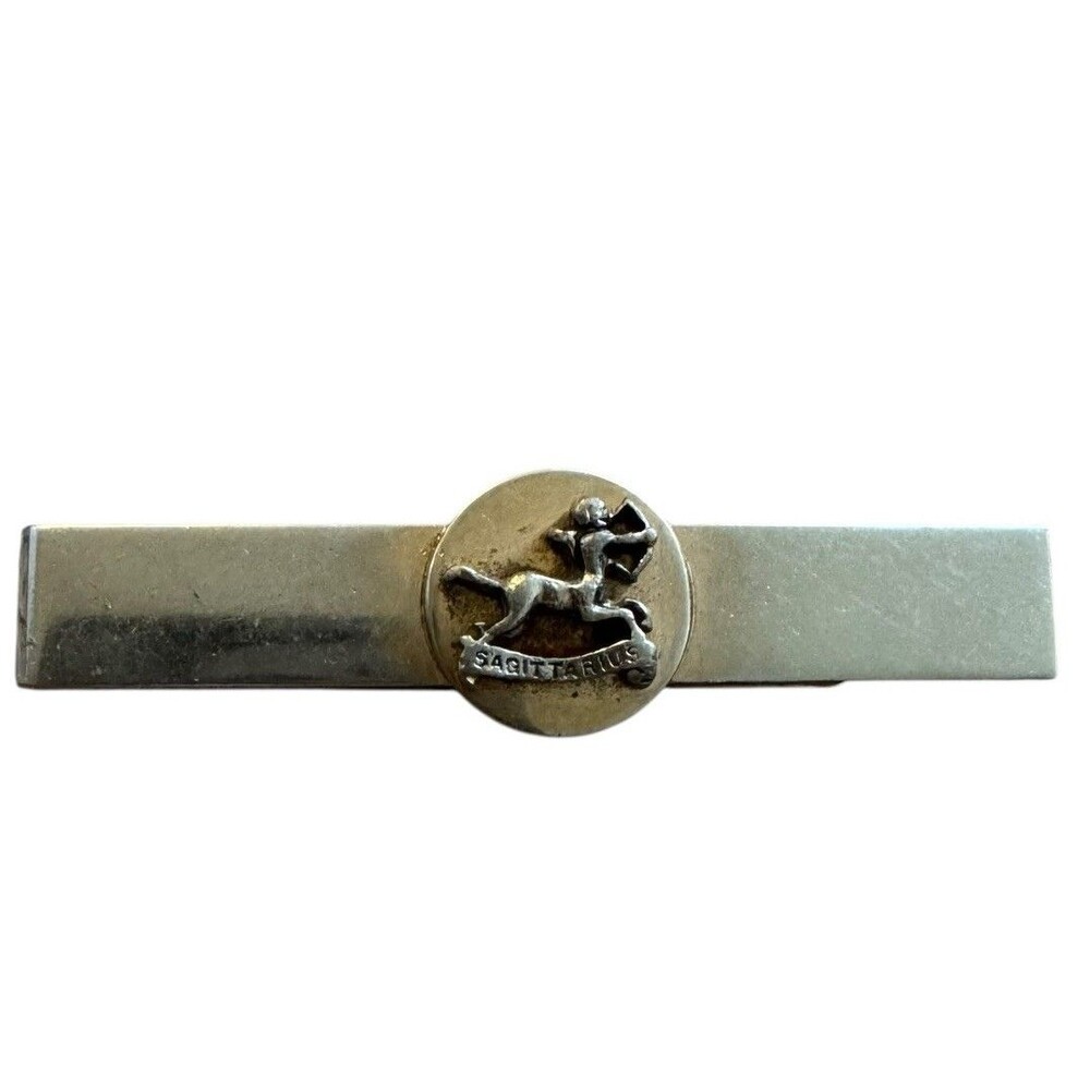 Vintage Swank Tie Bar Clip Sagittarius archer Fire Sign astrology great shape